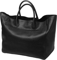 Oversized Genuine Cowhide Leather Tote Bag (Women)