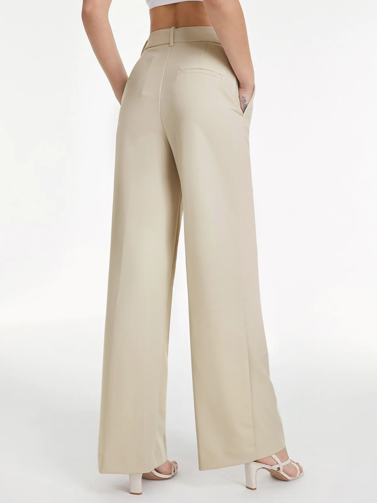 Light Wide-Leg Tailored Pants (Women)