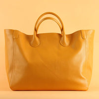 Oversized Genuine Cowhide Leather Tote Bag (Women)