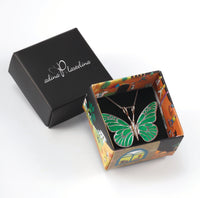 Handmade Polymer Clay Butterfly 925 Sterling Silver Pendant Set (Women)