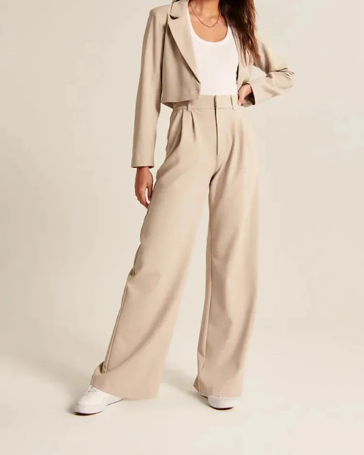 Light Wide-Leg Tailored Pants (Women)