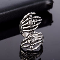 Fierce Punk Unisex SZ 8 Full Finger Skull Skeleton Ring (Unisex)