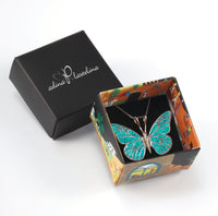 Handmade Polymer Clay Butterfly 925 Sterling Silver Pendant Set (Women)