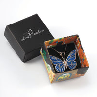 Handmade Polymer Clay Butterfly 925 Sterling Silver Pendant Set (Women)